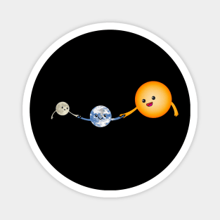 The Sun, the Moon and the Earth Family Magnet